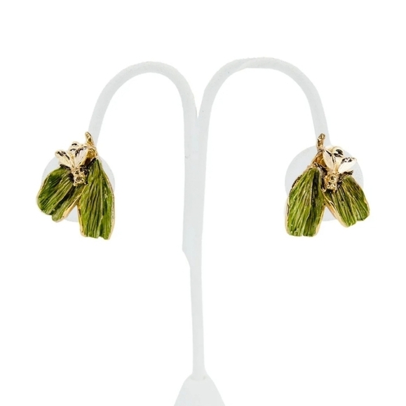 Hattie Carnegie Jewelry, Enamel Bees Earrings - Picture 2 of 5